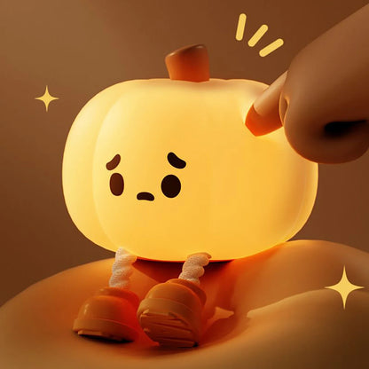 Cute Silicone Pumpkin Bedside Night Lamp