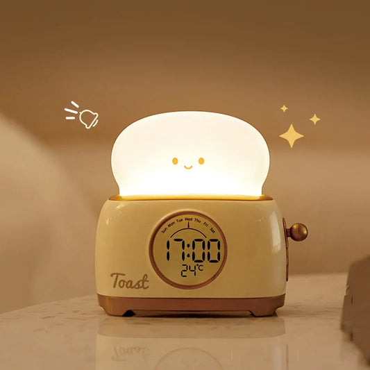 Kid Alarm Clock  Night Light Bread Slice